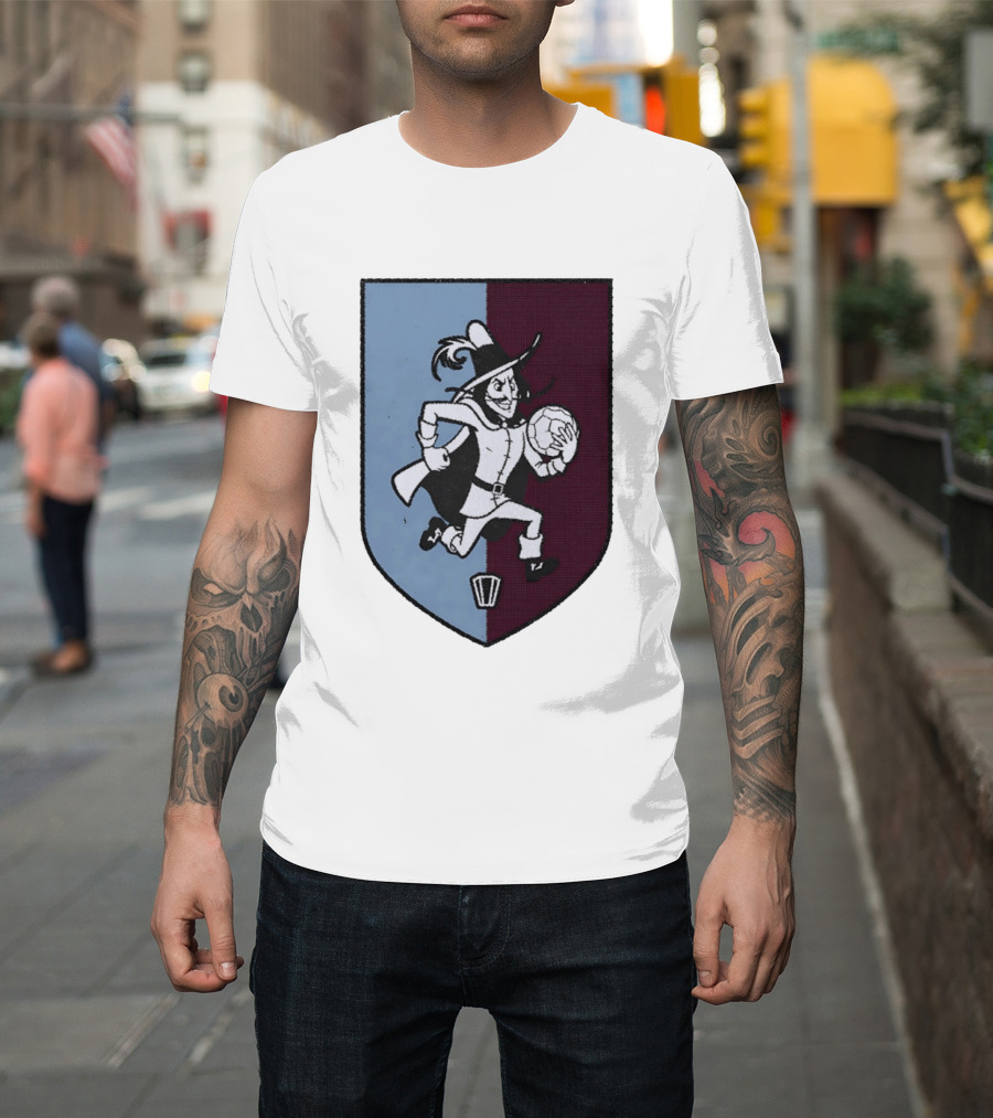 The Villan Football Mascot With Ball And Shield T-Shirt