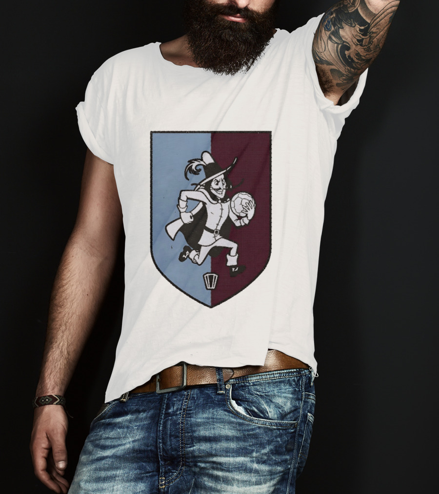 The Villan Football Mascot With Ball And Shield T-Shirt