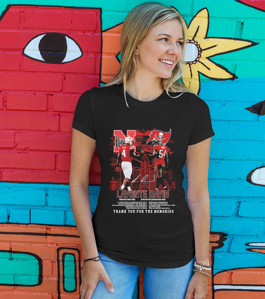 Lavonte David Nebraska Huskers Tampa Bay Buccaneers Thank You For The Memories T-Shirt