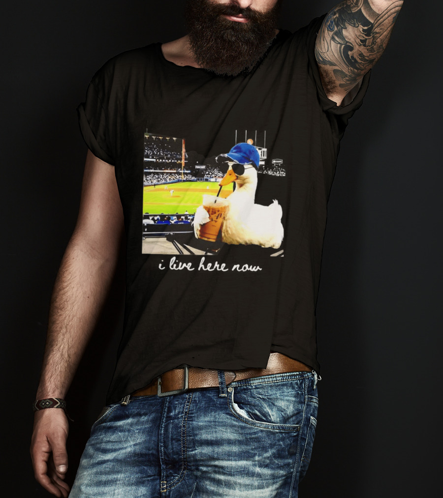 I Live Here Now Goose Ballfield Travel Baseball Softball Tournament T-Shirt