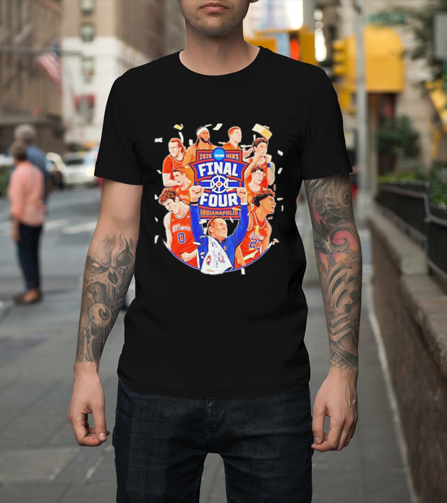 2026 NCAA Men's Final Four Indianapolis Illinois Fighting Illini Basketball T-Shirt