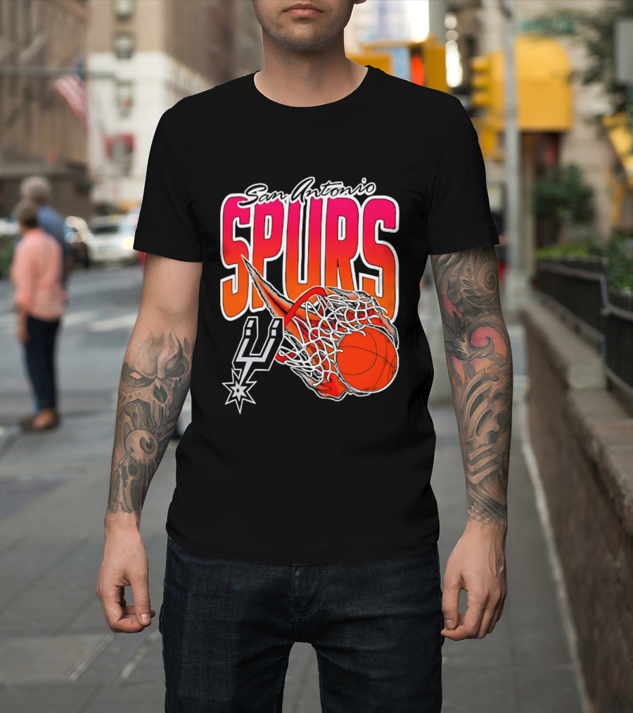San Antonio Spurs Basketball 2026 Fireball Net T-Shirt