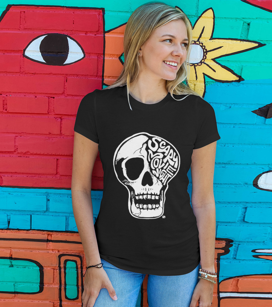 Skull Scary Movie Night Halloween Skull T-Shirt