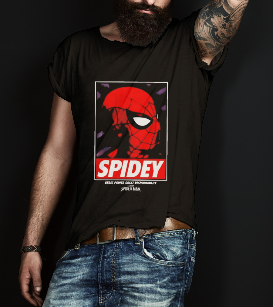 SPIDEY Great Power Great Responsibility Spider Man T-Shirt
