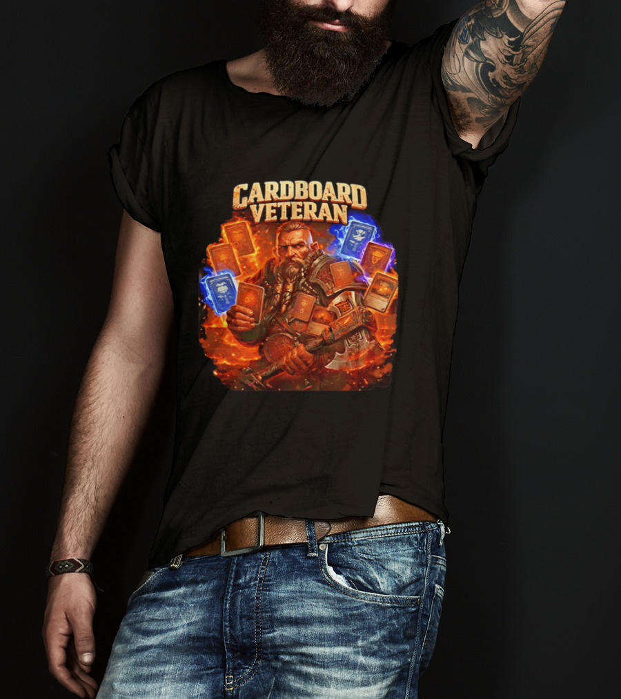 Cardboard Veteran Fantasy Gamer TCG Professional Epic Card Battle Warrior T-Shirt