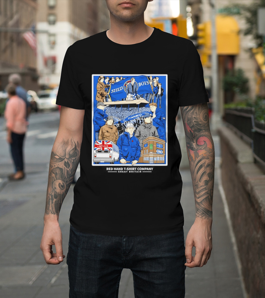 Chelsea Shed Boys Retro Football Culture Red Hand Company T-Shirt