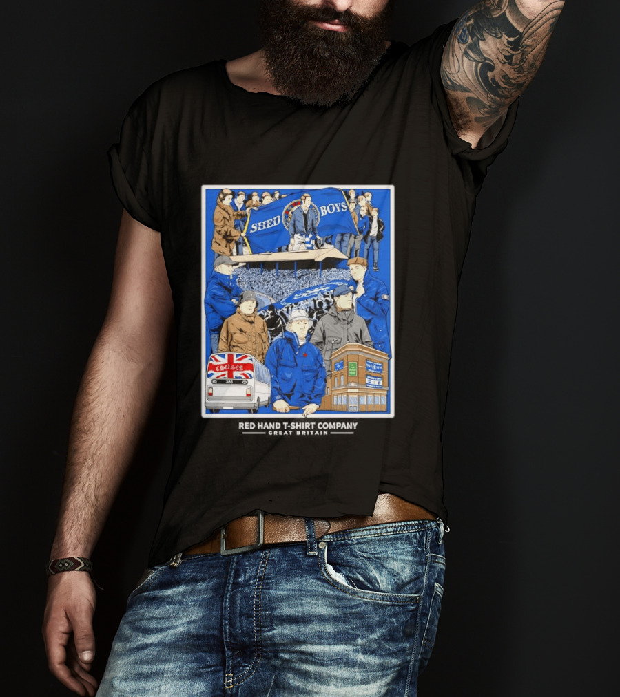 Chelsea Shed Boys Retro Football Culture Red Hand Company T-Shirt