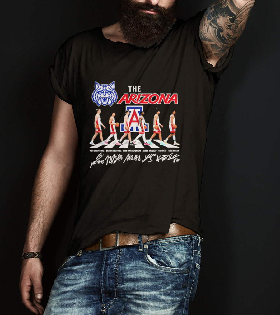 Arizona Wildcats Basketball Roster Abbey Road Walk Team T-Shirt