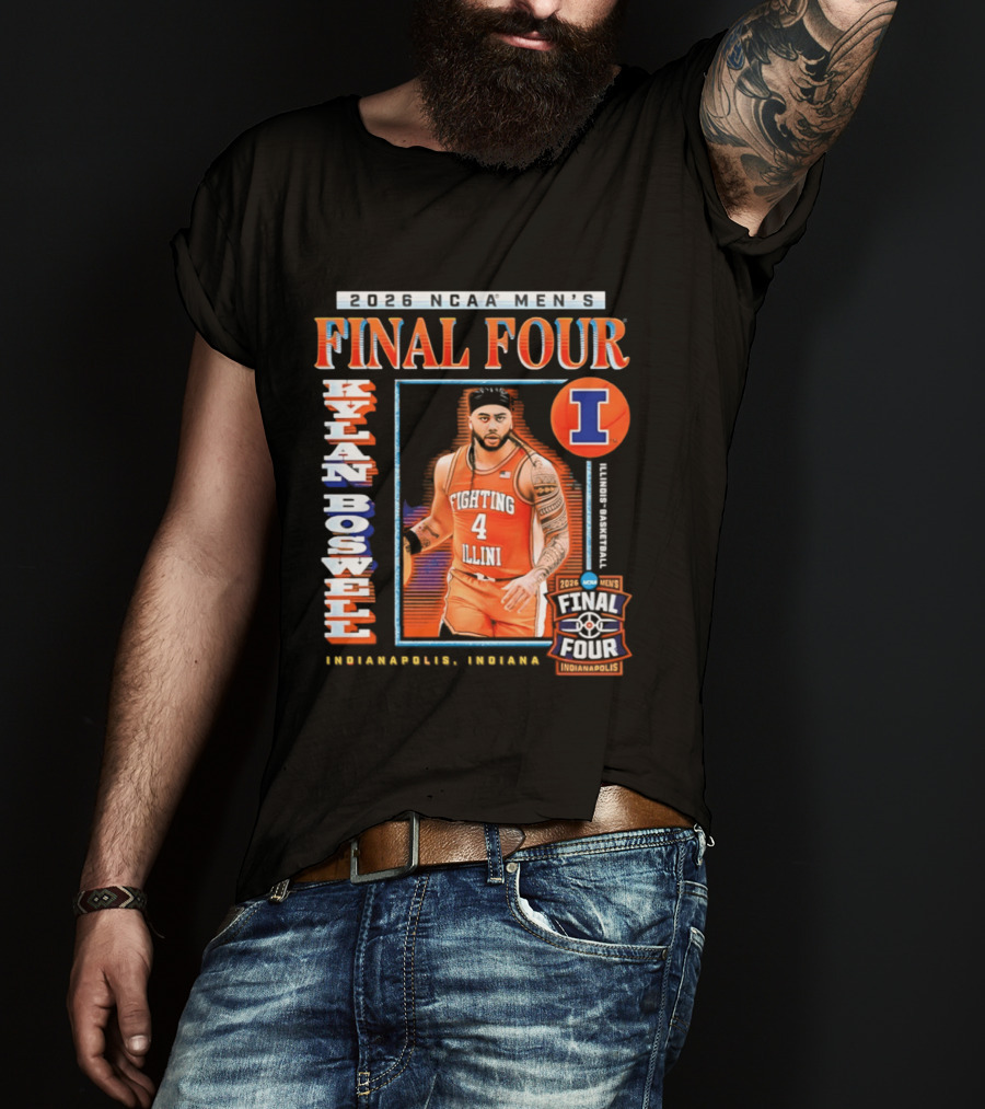 Kylan Boswell 2026 NCAA Men's Final Four Illinois Fighting Illini Basketball Indianapolis T-Shirt