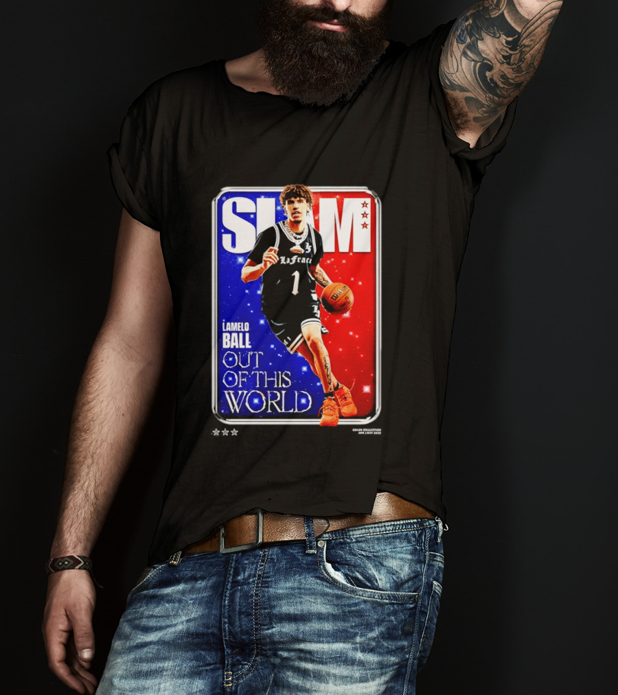 SLAM Cover LaMelo Ball 1 Charlotte Hornets Out Of This World T-Shirt