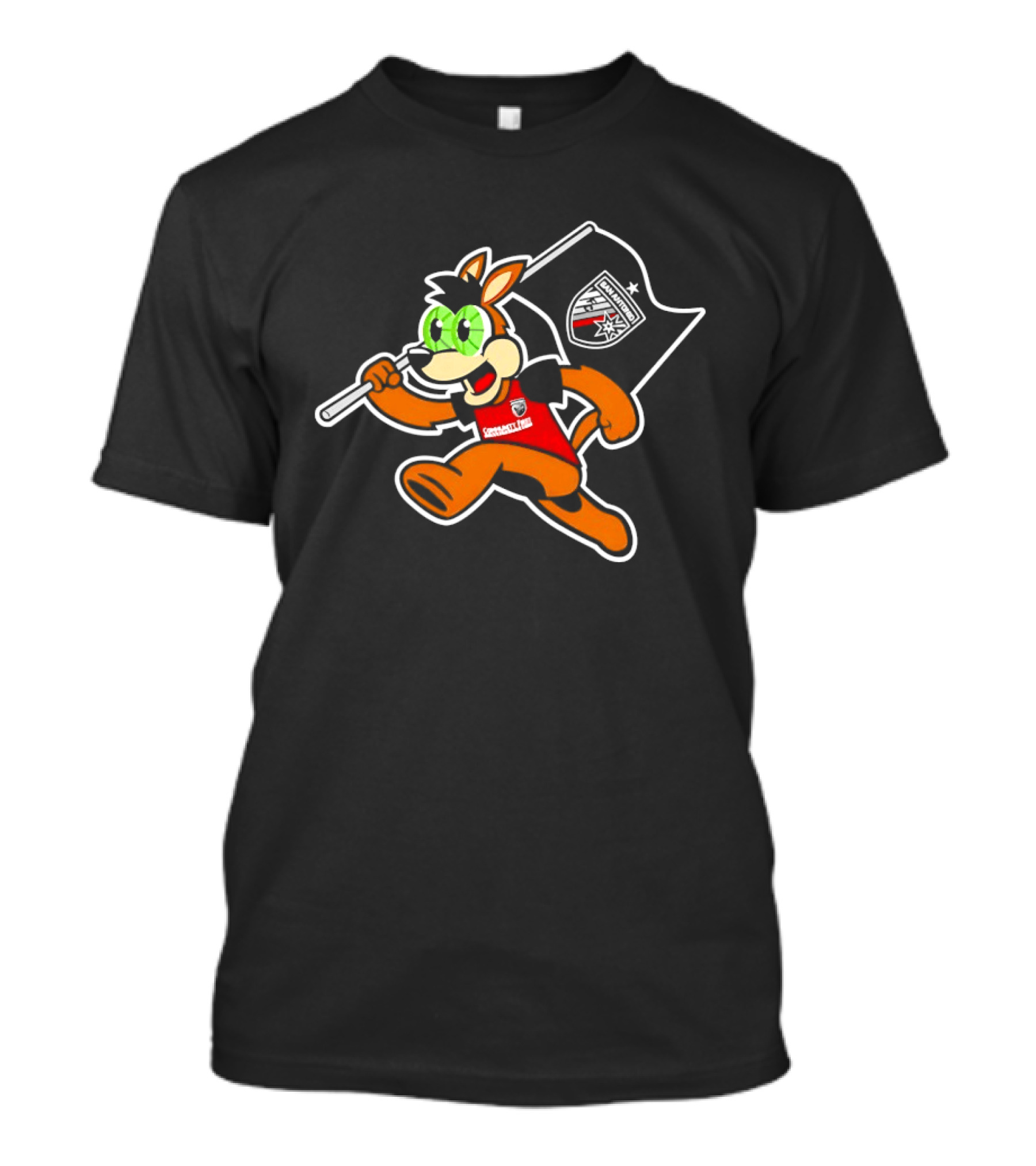 Coyote With Soccer Flag SAFC Crest Animated T-Shirt