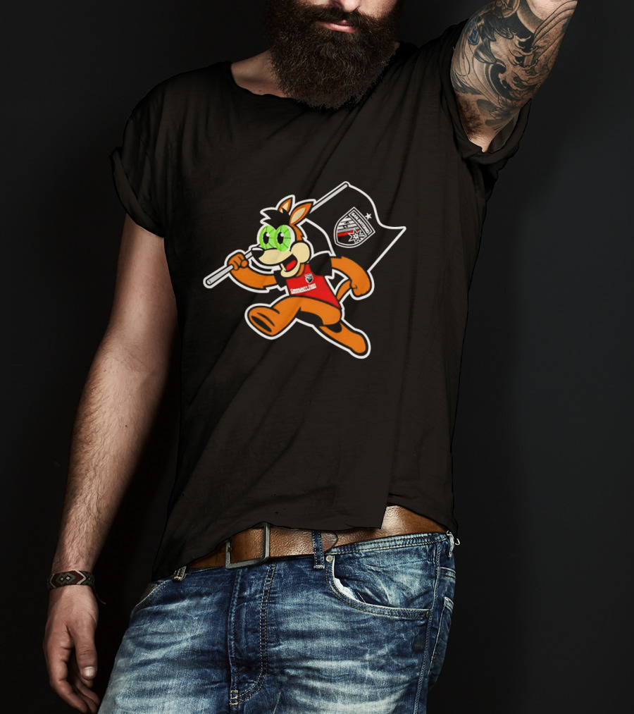 Coyote With Soccer Flag SAFC Crest Animated T-Shirt