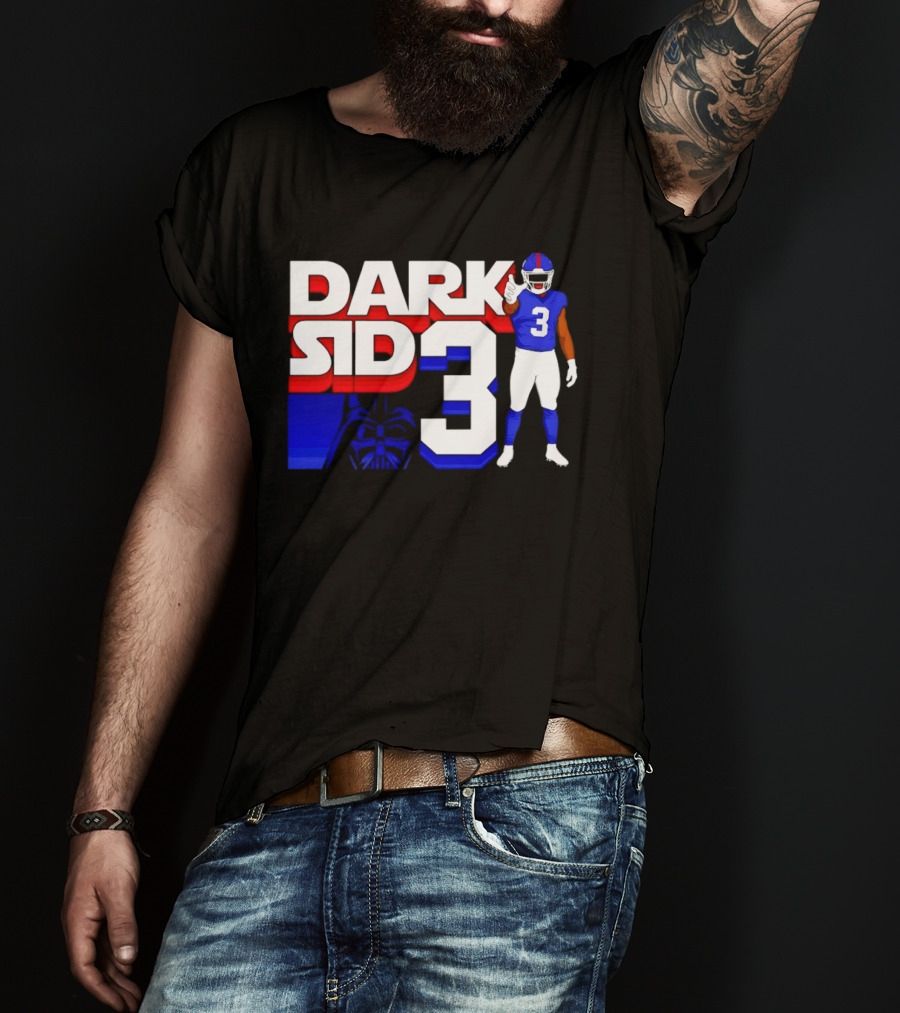 Darth Vader Star Wars Dark Side 3 New York Giants Football Player T-Shirt