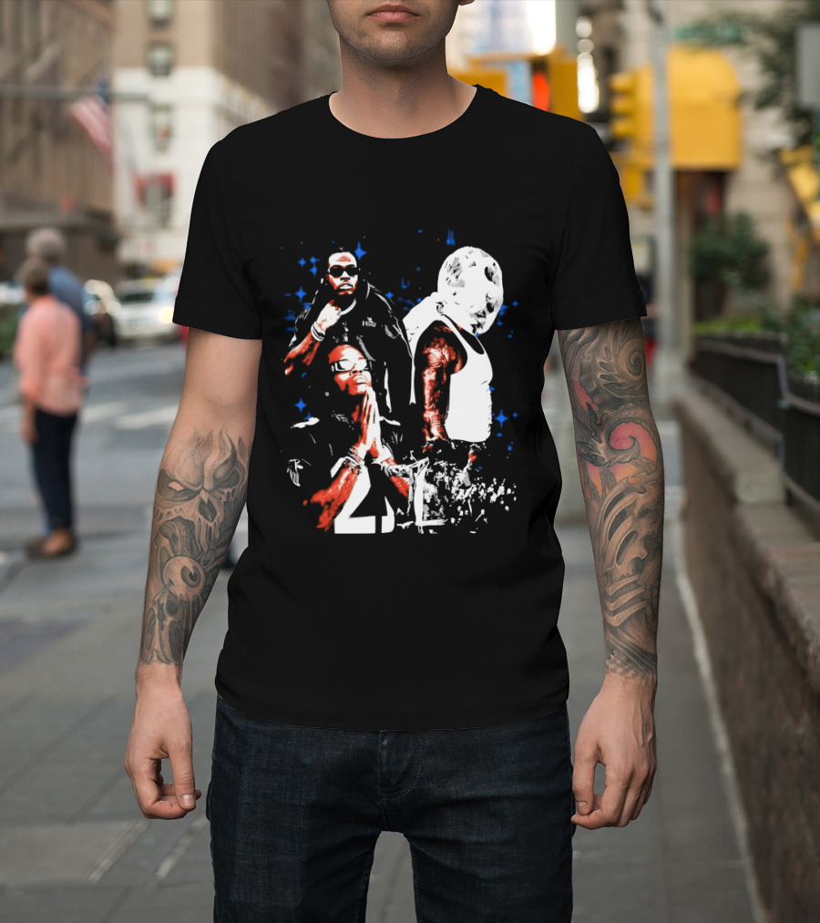 Gunna One Of Wun Globe Stars Red White Blue T-Shirt