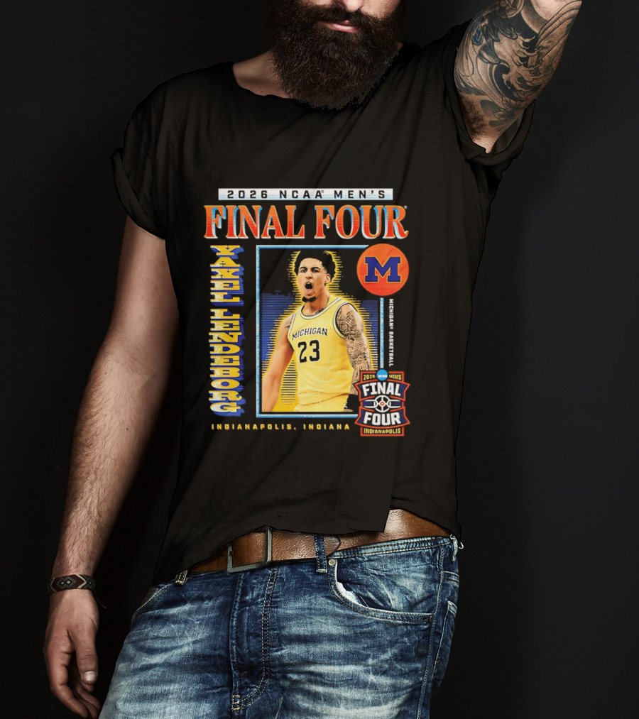 2026 NCAA Men's Final Four Yaxel Lendeborg Michigan Basketball Indianapolis Indiana T-Shirt