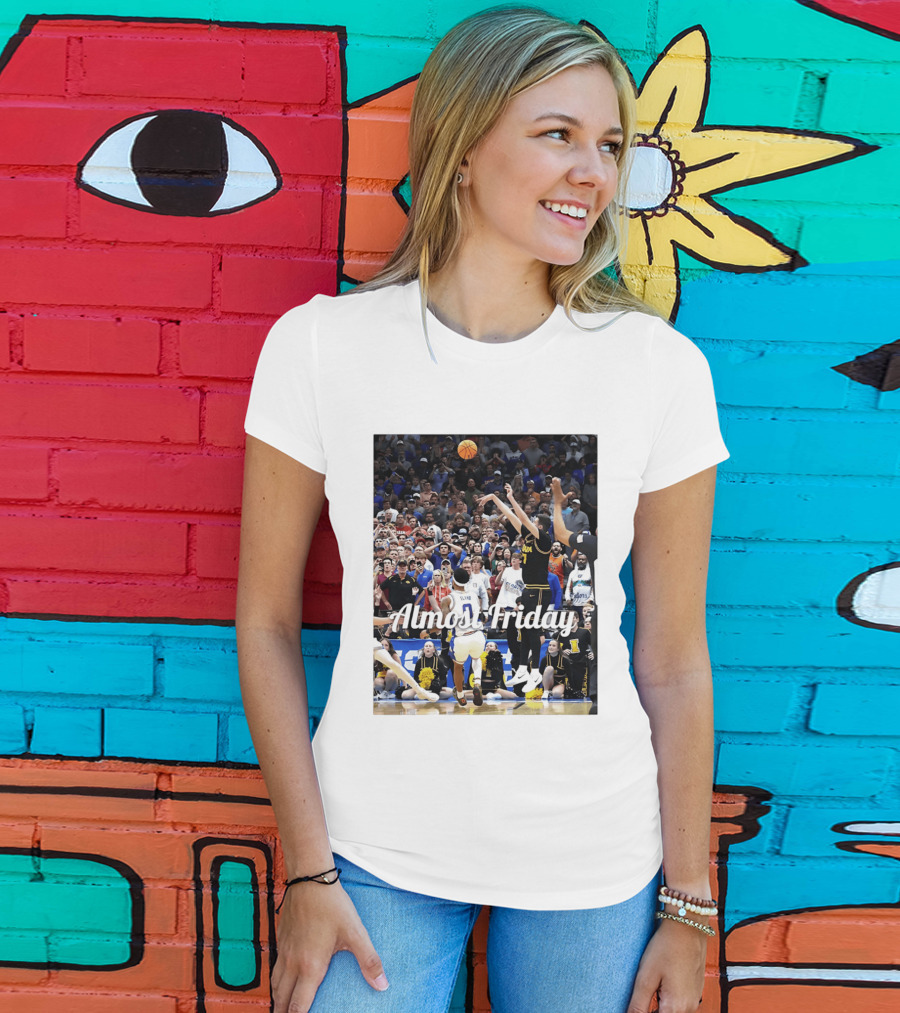 Almost Friday Iowa Basketball March Madness 2026 Jump Shot Crowd T-Shirt