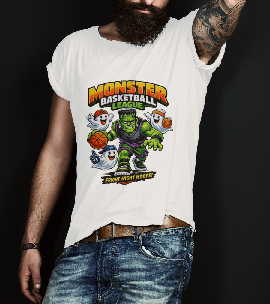 Monster Basketball League Fright Night Hoops Halloween Costume T-Shirt