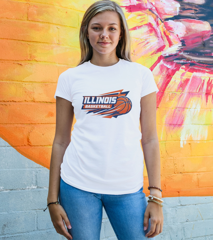 Illinois Basketball College Team Logo Sports T-Shirt