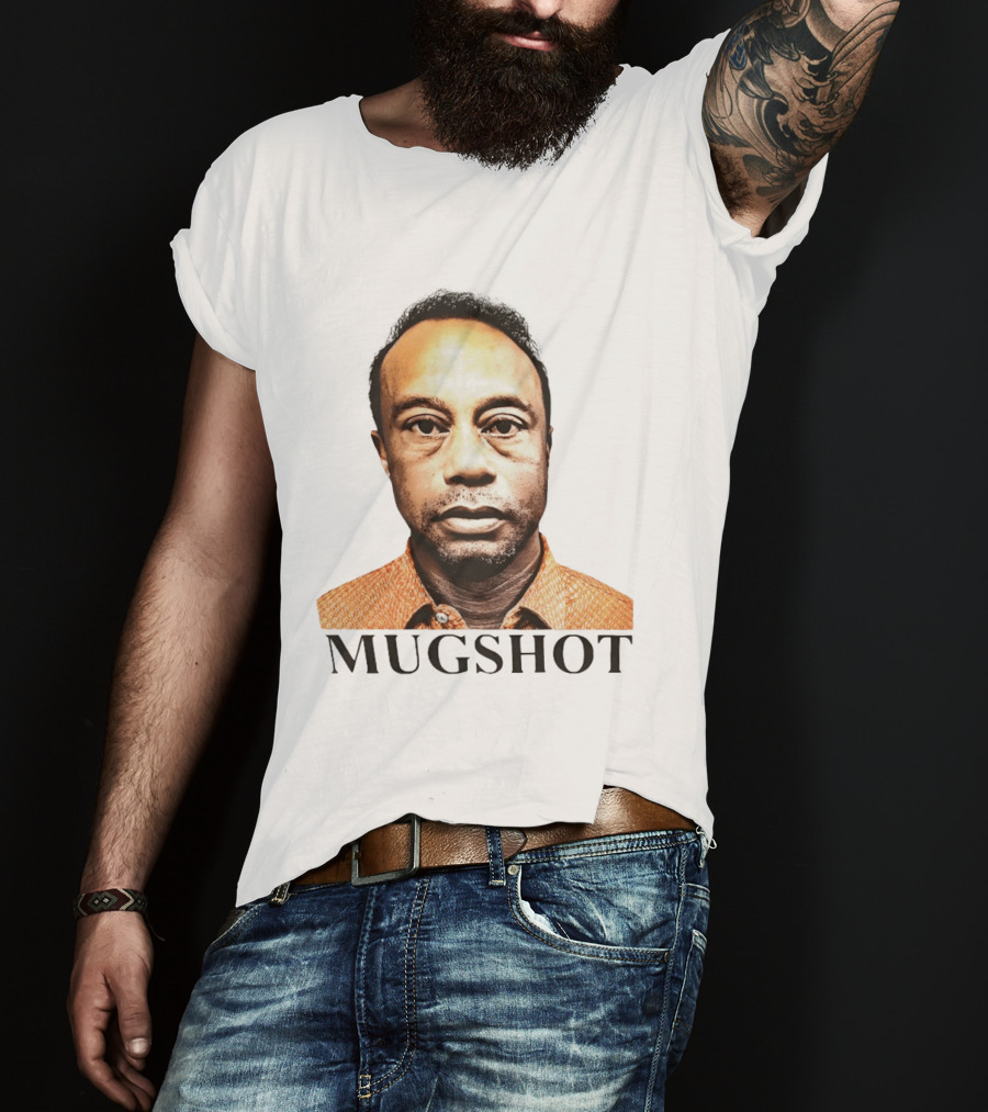 Tiger Shot Face Parody With Golf T-Shirt