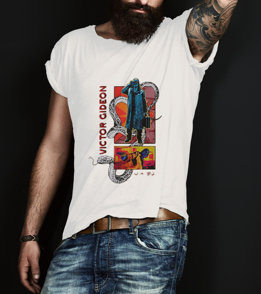 Victor Gideon Dramatic Snake And Mysterious Figures T-Shirt