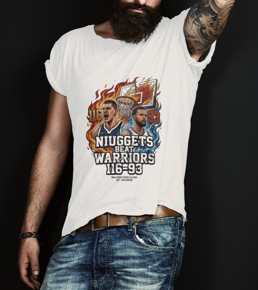 Nuggets Beat Warriors 116 93 NBA 2026 Basketball Matchup T-Shirt