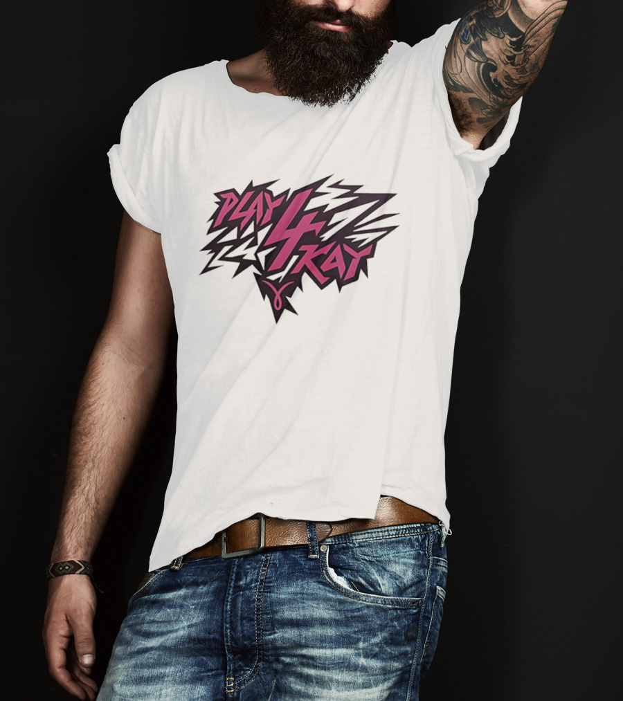 West Virginia Mountaineers Play 4 Kay Pink Zigzag Lightning T-Shirt