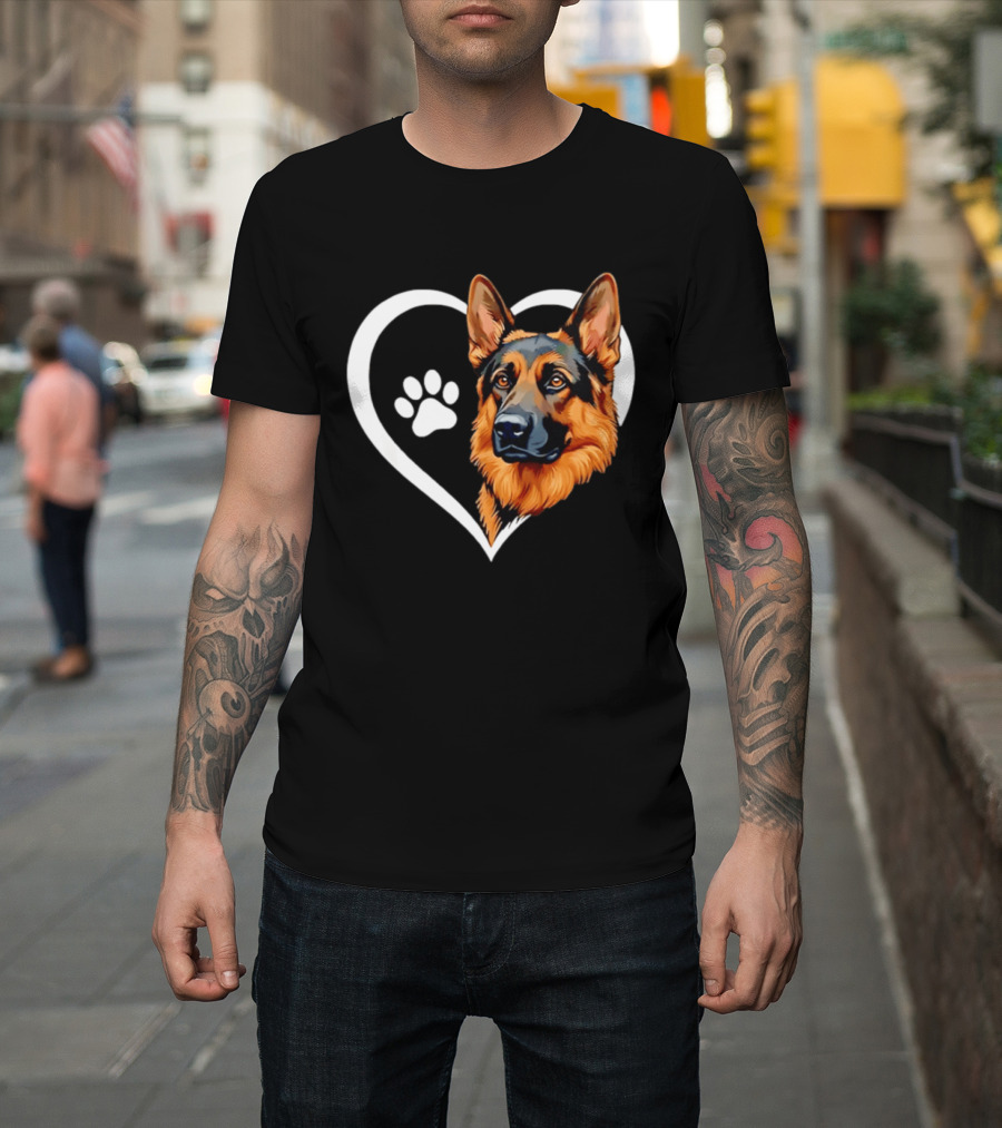 German Shepherd Heart Paw T-Shirt