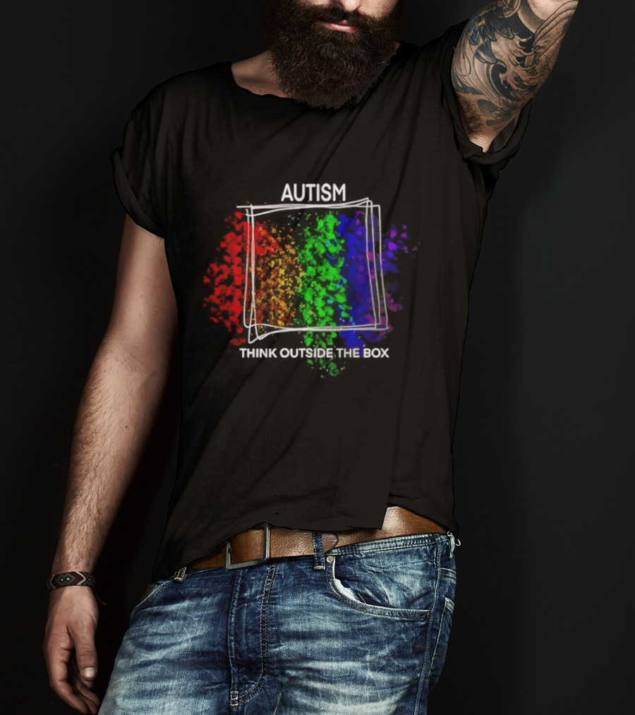 Autism Spectrum Puzzle Think Outside The Box Colorful Awareness T-Shirt