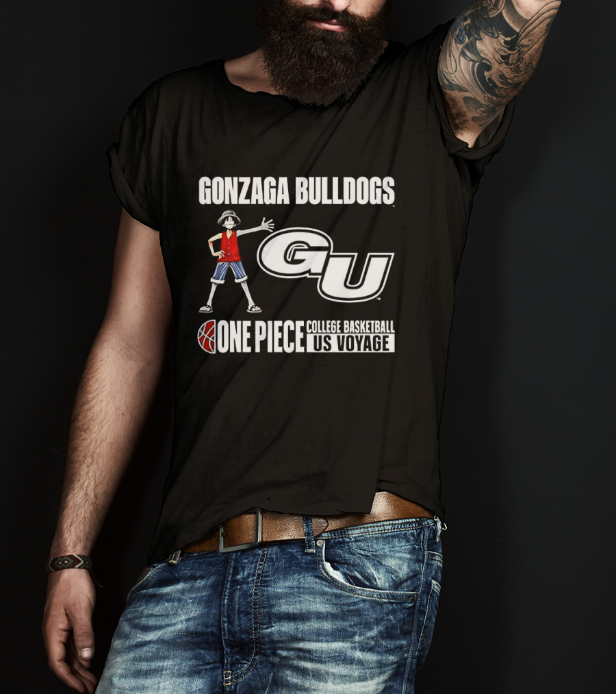 Gonzaga Bulldogs GU One Piece Luffy College Basketball US Voyage T-Shirt