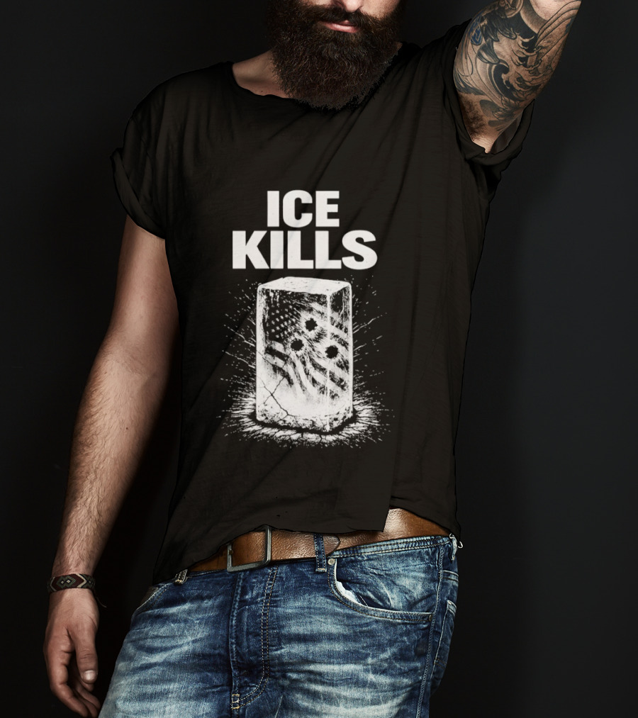ICE KILLS American Flag Gun Control T-Shirt