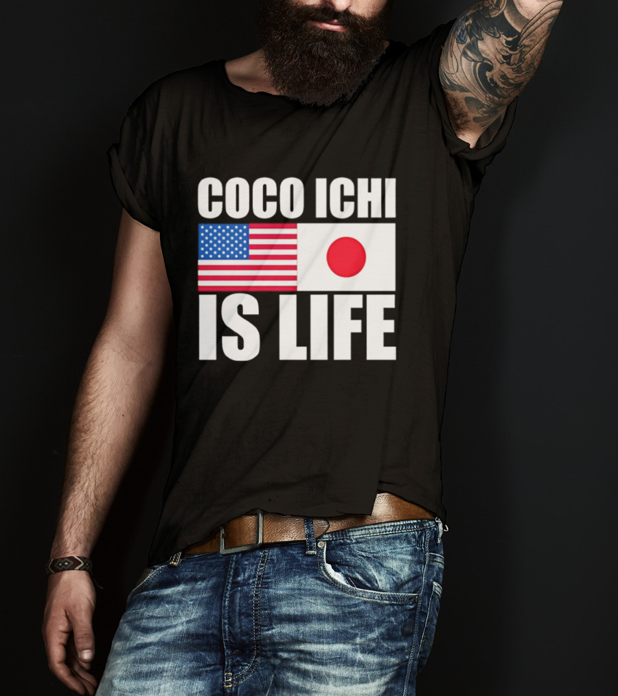 Coco Ichi Is Life USA And Japan Flag T-Shirt