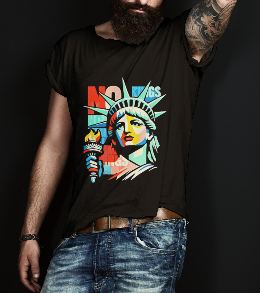No Kings Liberty Equality Protest T-Shirt