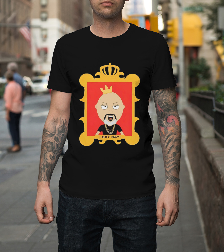 Sir Joseph I Say Nay Crowned Cartoon Character Framed Image T-Shirt