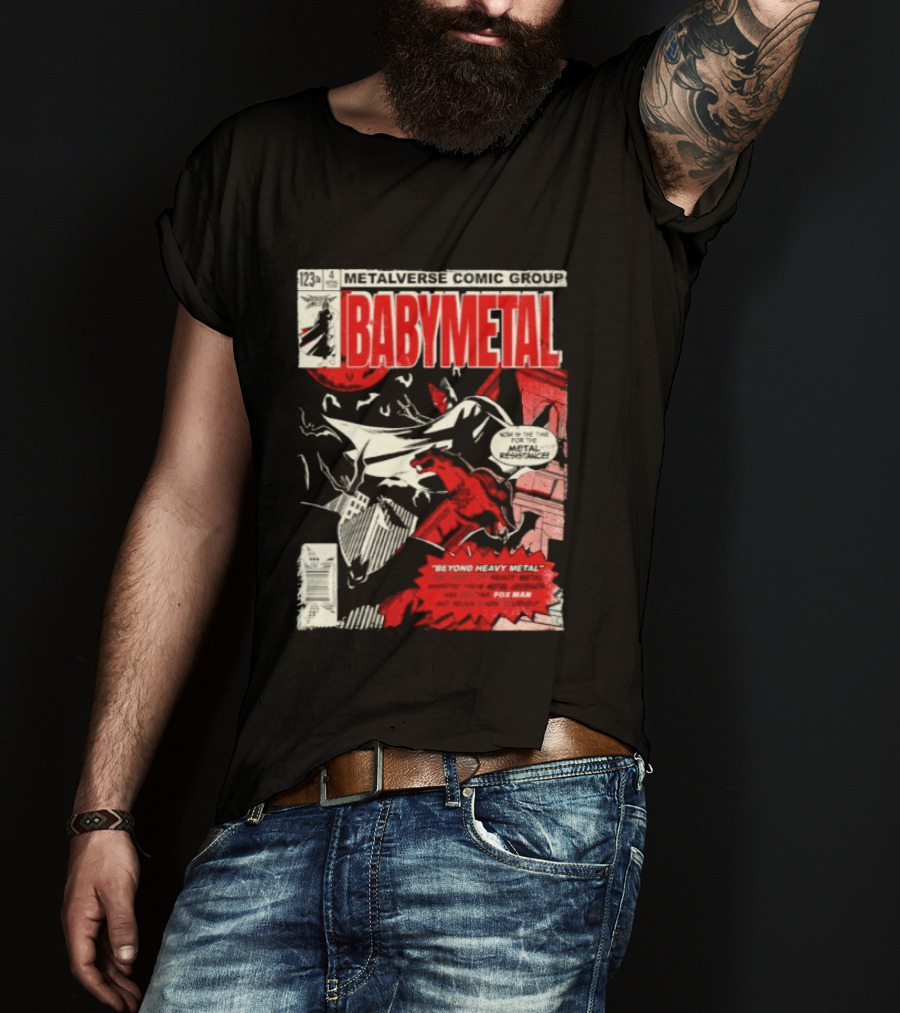 BABYMETAL Beyond Infinity Fox Man Metalverse Comic Group T-Shirt