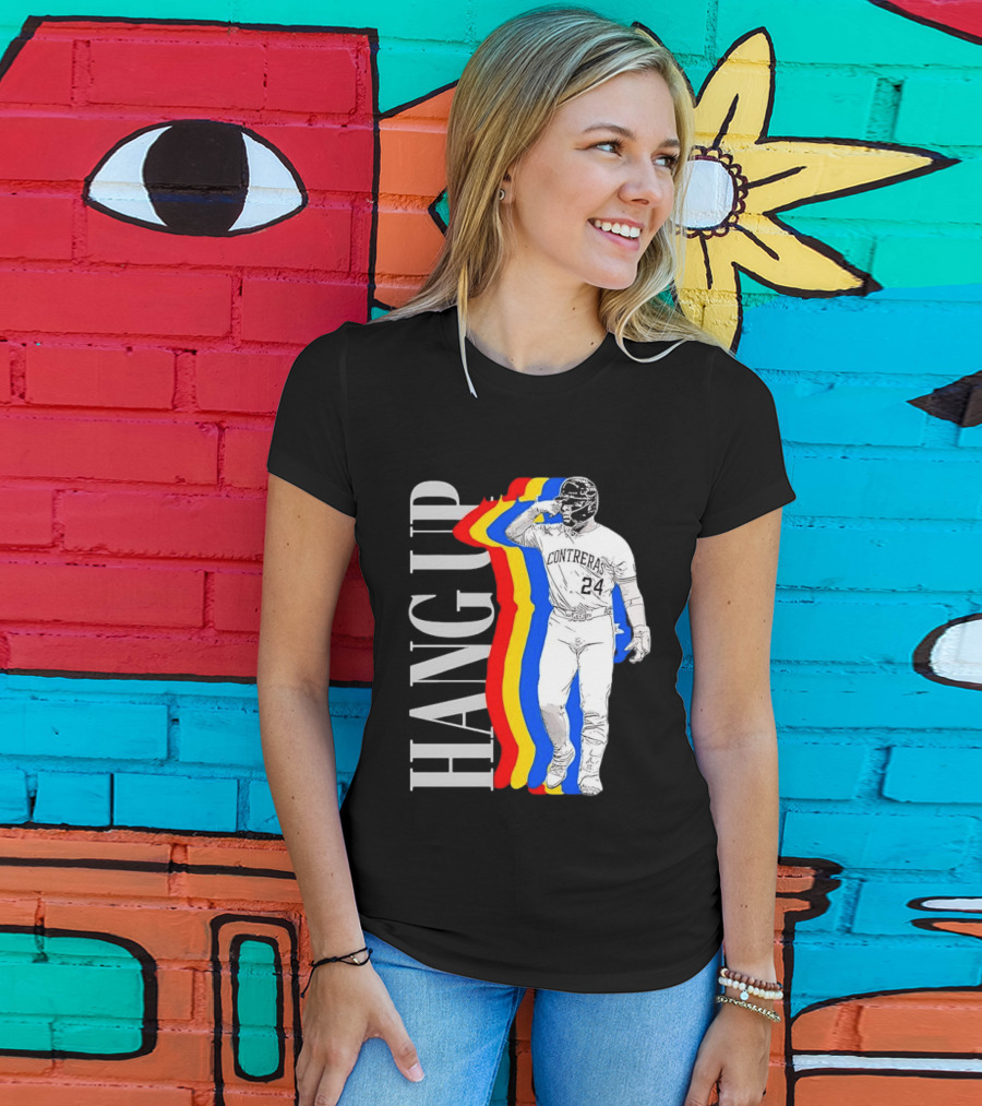 Willson Contreras 24 Hang Up Baseball Art With Colorful Stripes T-Shirt