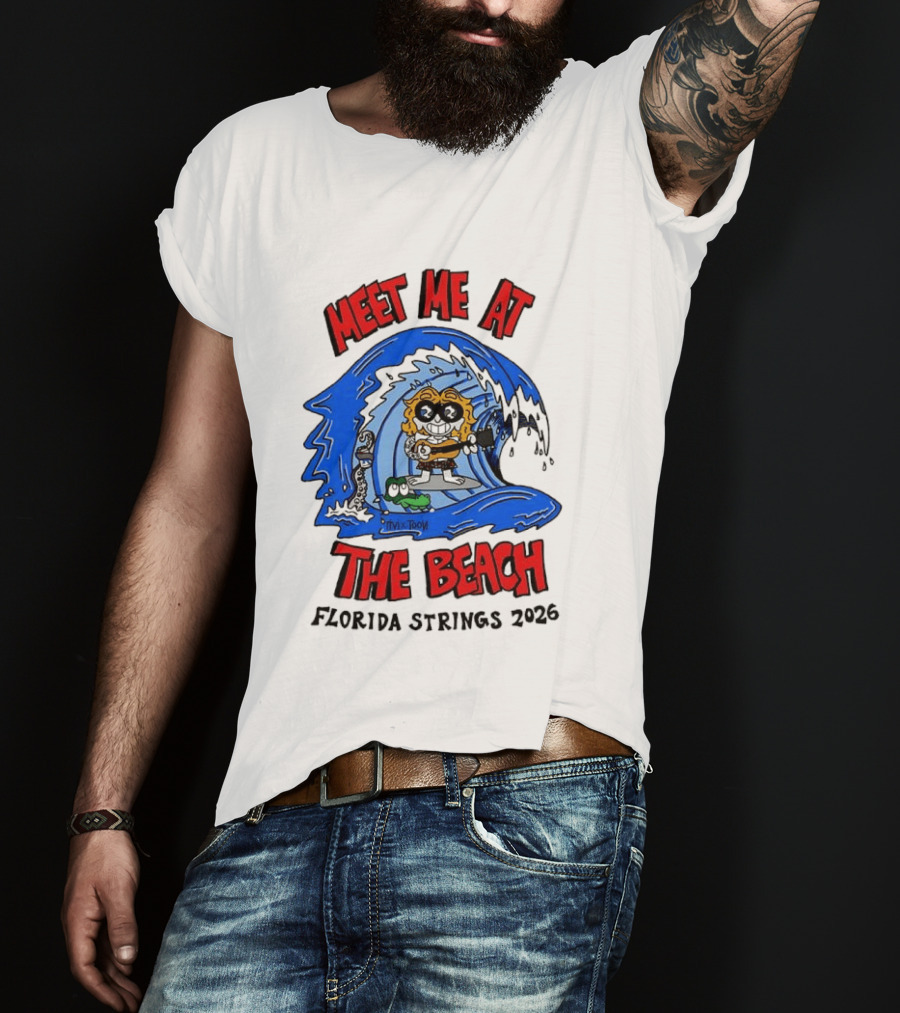 Meet Me At The Beach Florida Strings 2026 Surfing Wave T-Shirt
