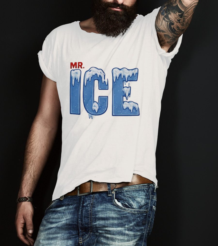 Mr ICE Snow Cover Icy Letters Frosty Winter T-Shirt