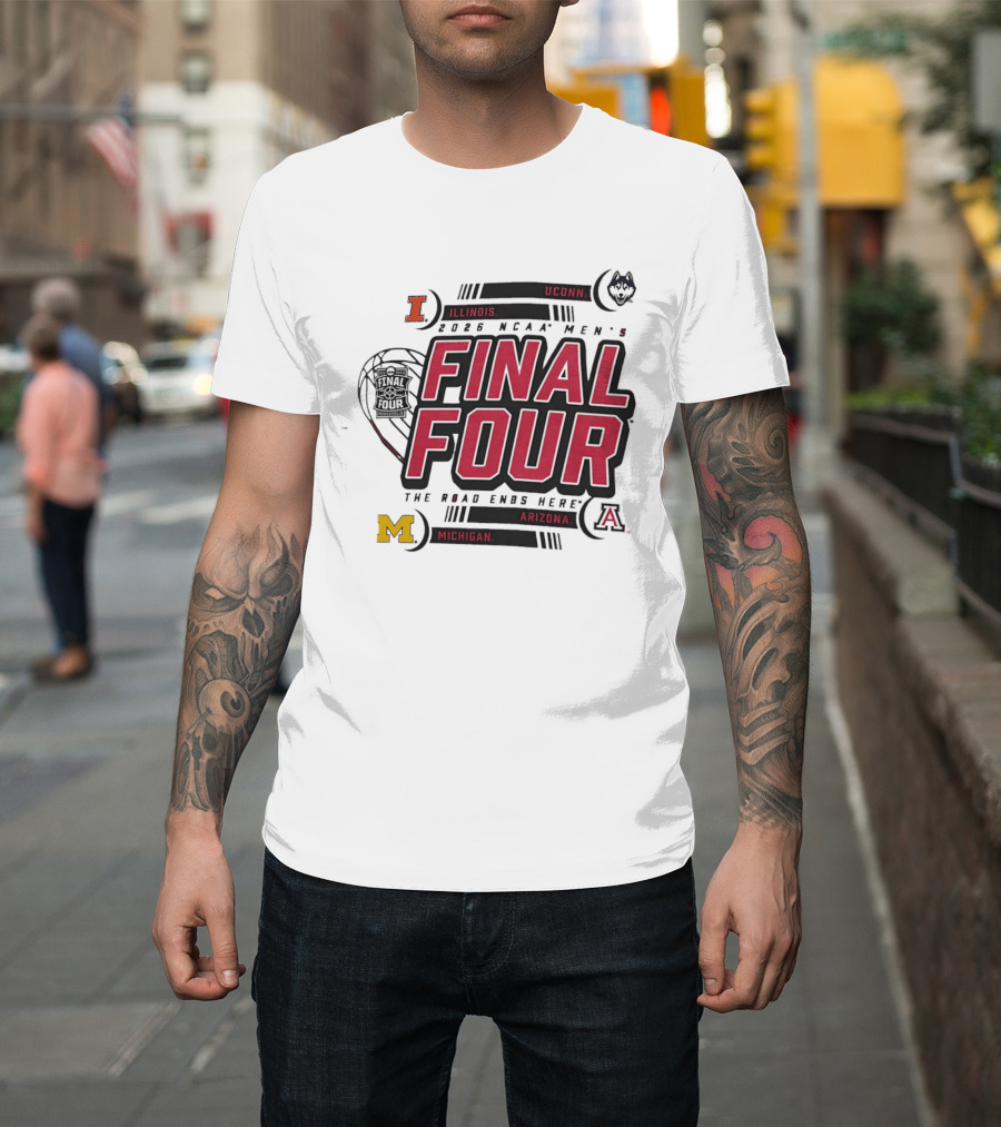 2026 NCAA Men's Basketball Final Four Illinois UConn Michigan Arizona March Madness T-Shirt
