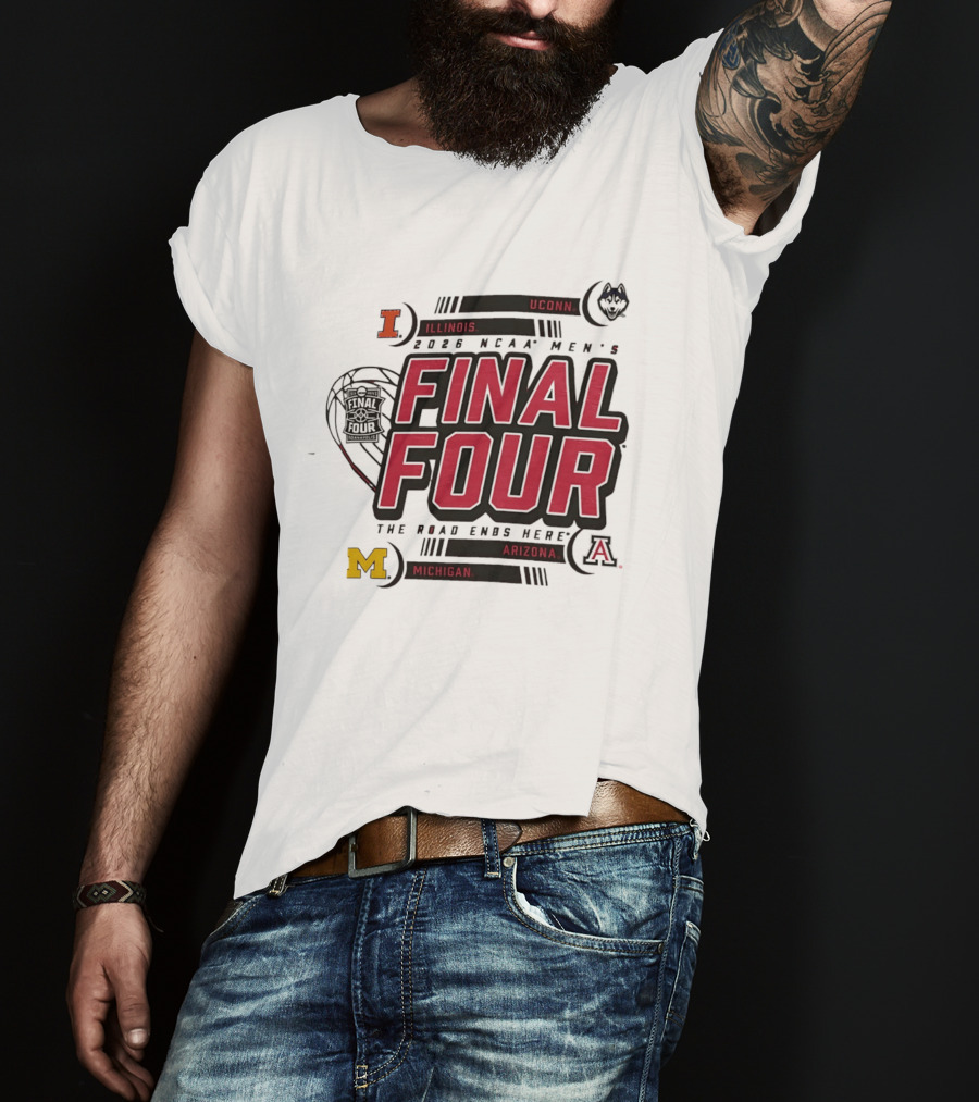 2026 NCAA Men's Basketball Final Four Illinois UConn Michigan Arizona March Madness T-Shirt