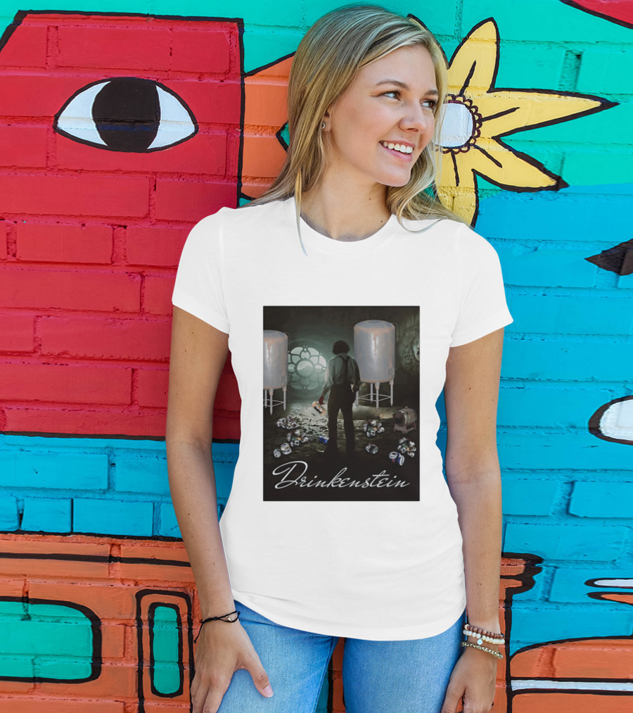 Drinkenstein Frankenstein Meme With Pile Of Soda Cans T-Shirt