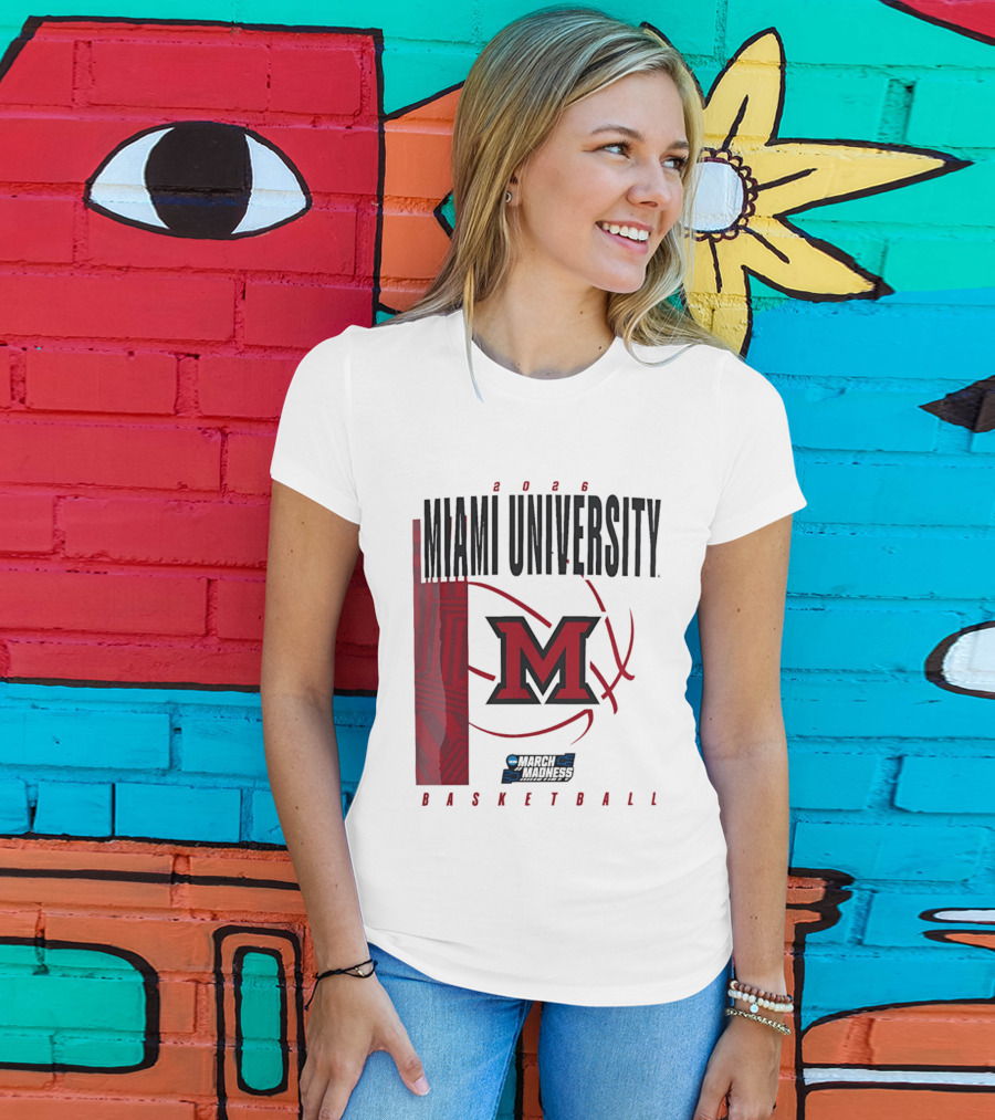 Miami University 2026 RedHawks March Madness Basketball T-Shirt
