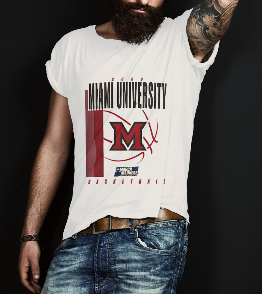 Miami University 2026 RedHawks March Madness Basketball T-Shirt