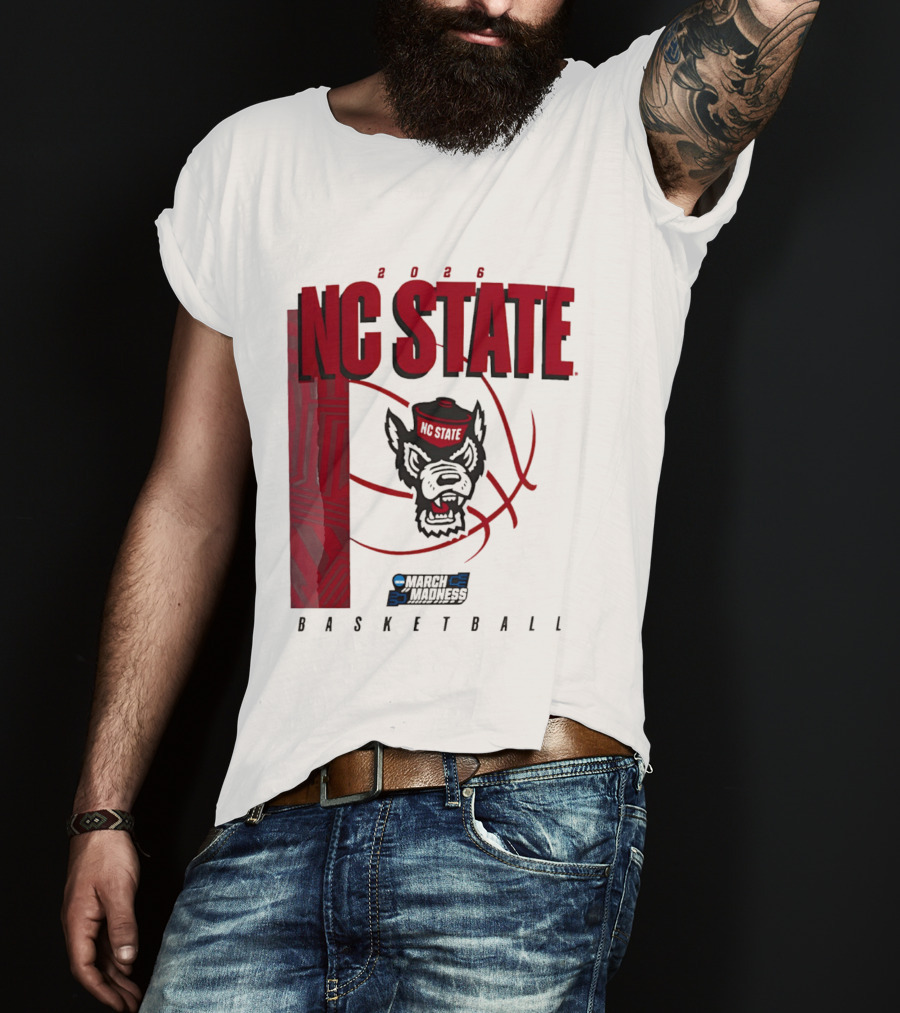 N.C. State Wolfpack 2026 March Madness Basketball T-Shirt