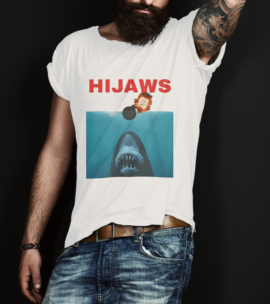 HIJAWS Jaws Bomb Explosion With Shark T-Shirt