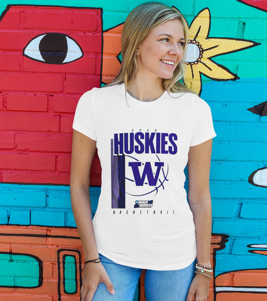 2026 Huskies W March Madness Basketball T-Shirt