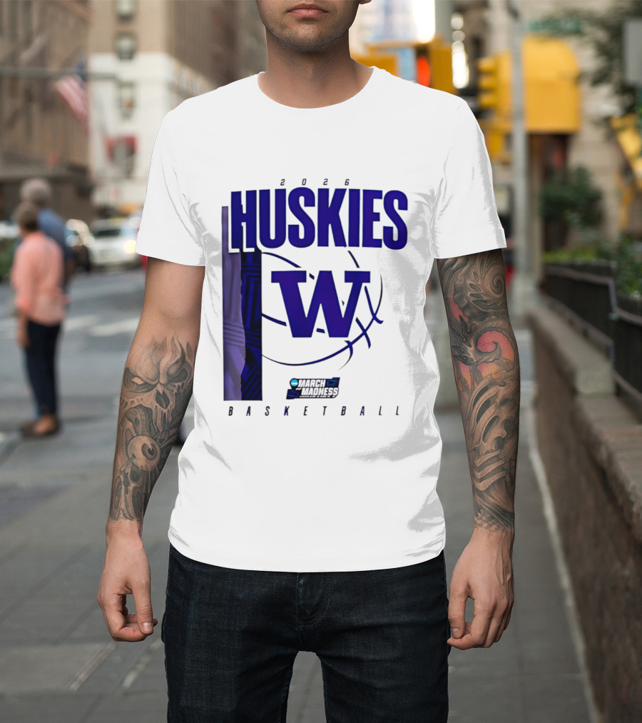 2026 Huskies W March Madness Basketball T-Shirt