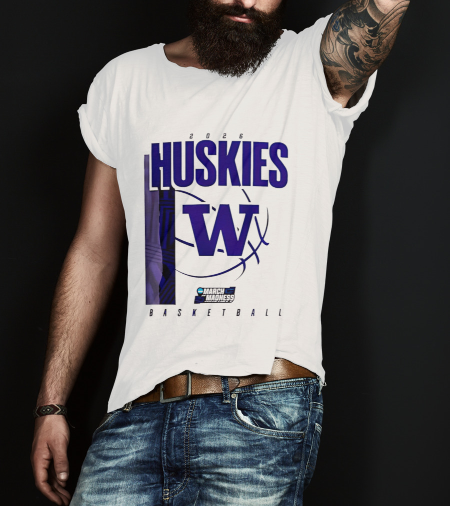 2026 Huskies W March Madness Basketball T-Shirt