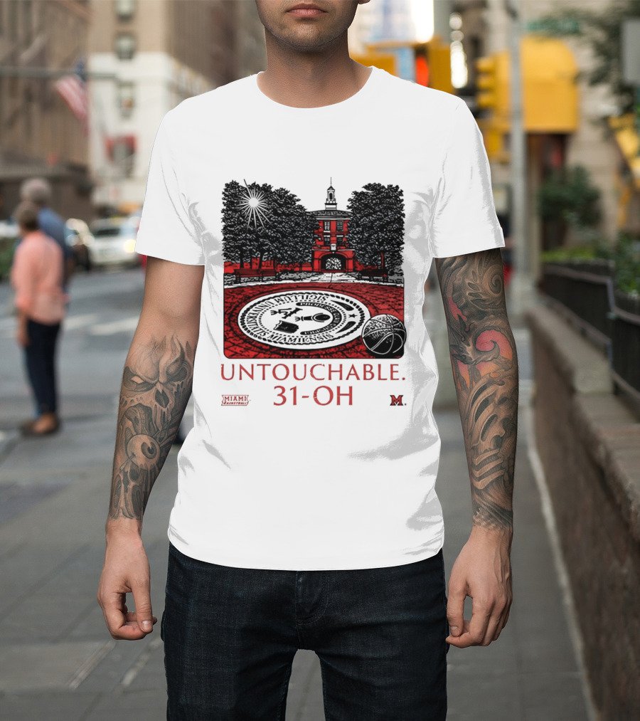 Miami RedHawks Untouchable 31 OH Historic Seal And Building T-Shirt
