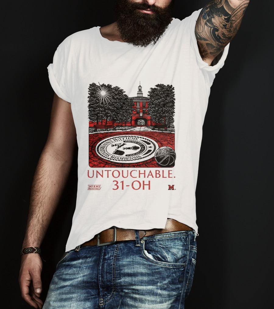 Miami RedHawks Untouchable 31 OH Historic Seal And Building T-Shirt