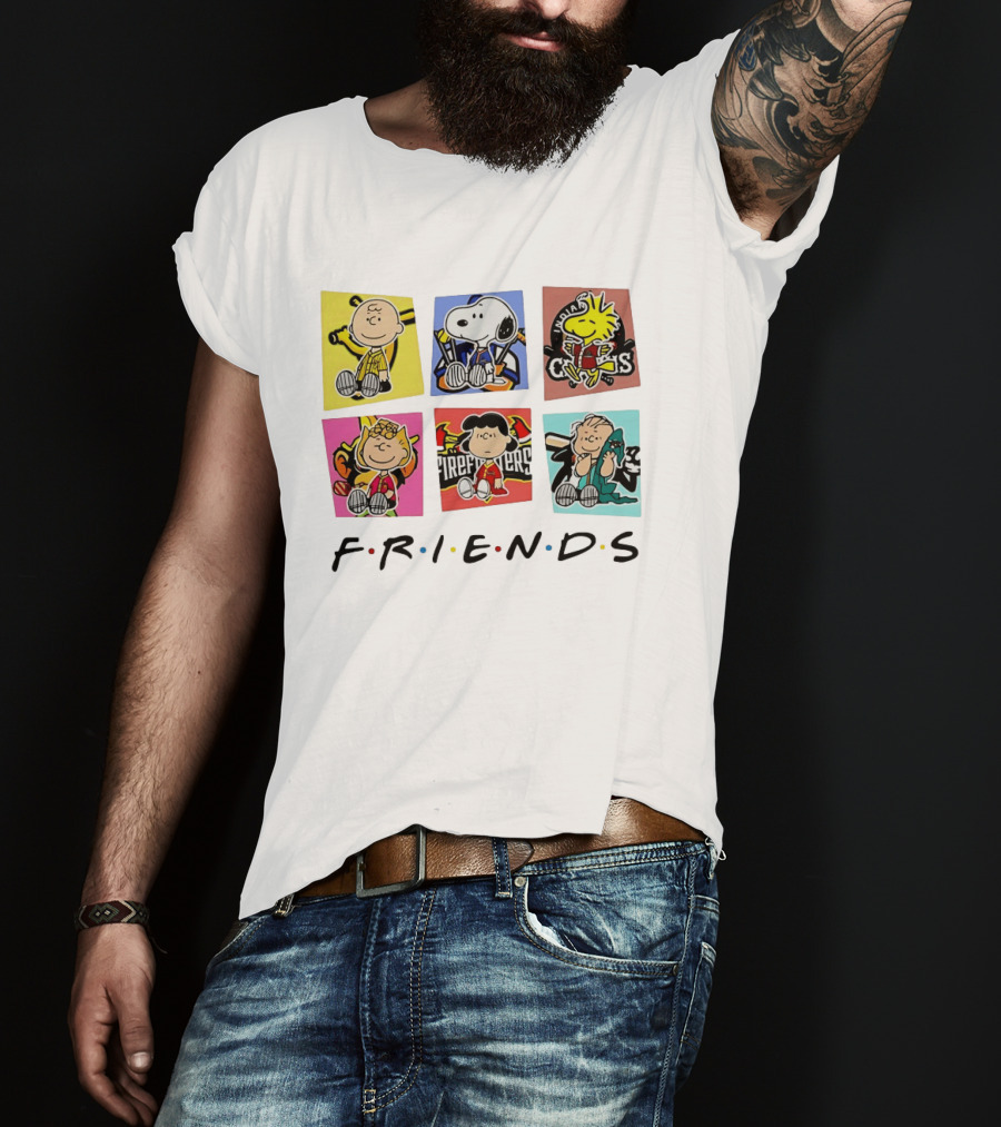 FRIENDS Peanuts Characters Indianapolis Colts, Firefighters, And Snoopy T-Shirt